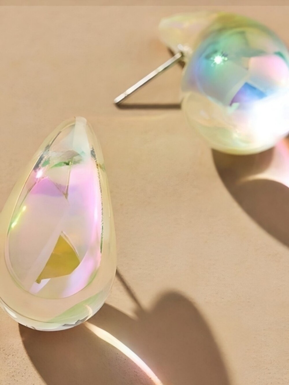 Petite petra earrings; aurora borealis; nwot